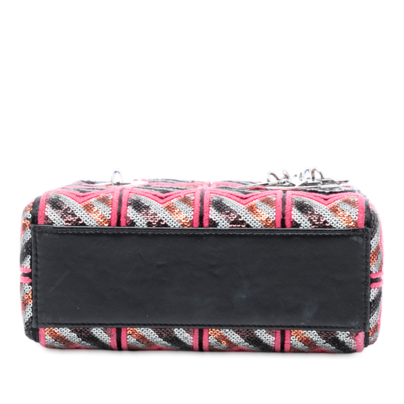 Pre-Loved Dior Mini Patent Sequined Lady Dior - Picture 3 of 7